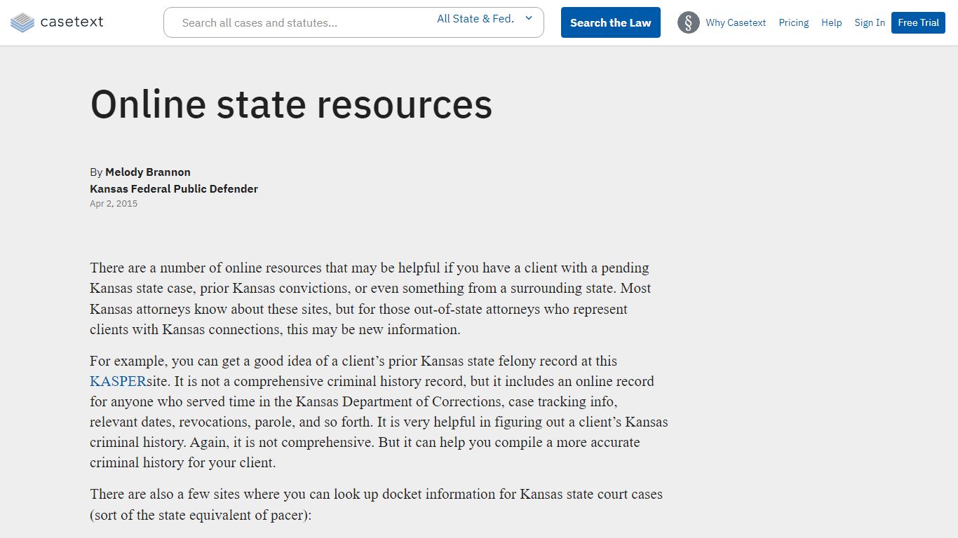 Online state resources | Casetext